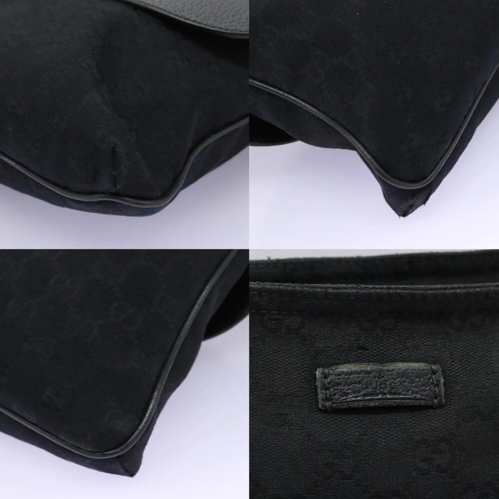 GUCCI GG Canvas Shoulder Bag Black Silver 256100 Auth ep8911 - Picture 13 of 14